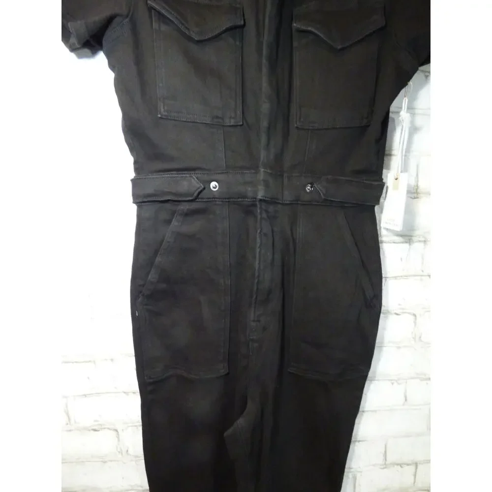 Good American Black Fit for Success Denim Jumpsuit Large NEW - Picture 6 of 11